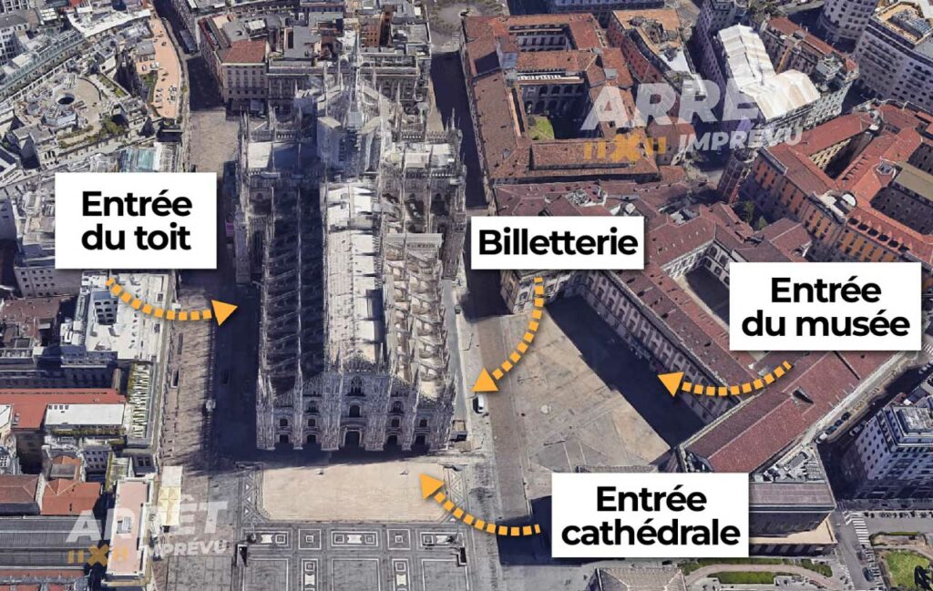Accès Entrées cathédrale Milan Duomo