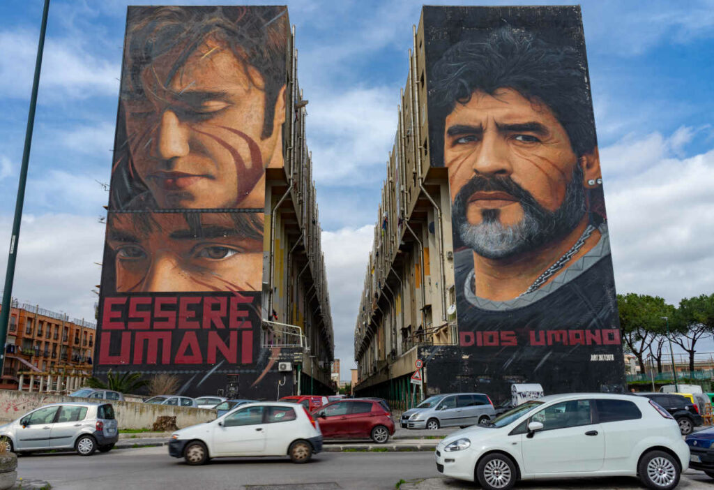 Peinture murale Maradona Naples